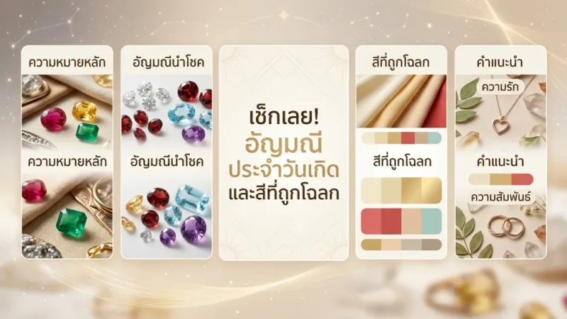 ภาพประกอบหัวข้อ เช็กเลย! อัญมณีประจำวันเกิดและสีที่ถูกโฉลก ในบทความ อัญมณีประจำวันเกิด เลือกเครื่องประดับและหินนำโชคให้ถูกโฉลก