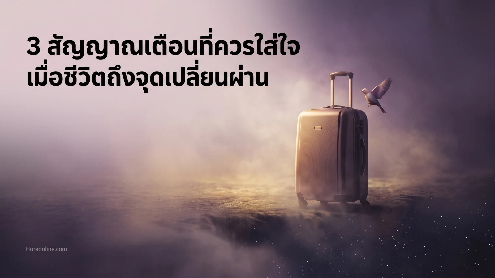ภาพนก สื่อถึง3 สัญญาณเตือนที่ควรใส่ใจเมื่อชีวิตถึงจุดเปลี่ยนผ่าน ในบทความ ฝันเห็นกระเป๋าเดินทางใบใหม่ ชีวิตกำลังจะเปลี่ยนทิศทางหรือไม่