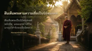 ฝันเห็นพระตามความเชื่อ แสดง พระสงฆ์ไทยในจีวรสีกรักอย่างเคารพและสมจริง