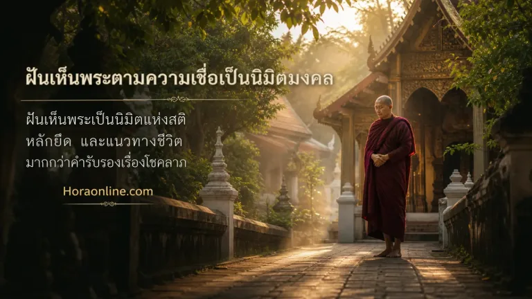 ฝันเห็นพระตามความเชื่อ แสดง พระสงฆ์ไทยในจีวรสีกรักอย่างเคารพและสมจริง