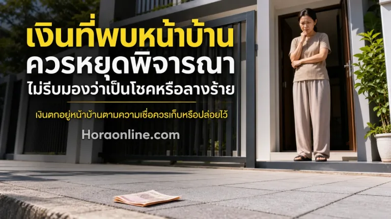 เก็บเงินได้หน้าบ้าน แสดง ธนบัตรหรือเงินสดแบบไม่มีรายละเอียดระบุตัวตนวางอยู่หน้าบ้าน